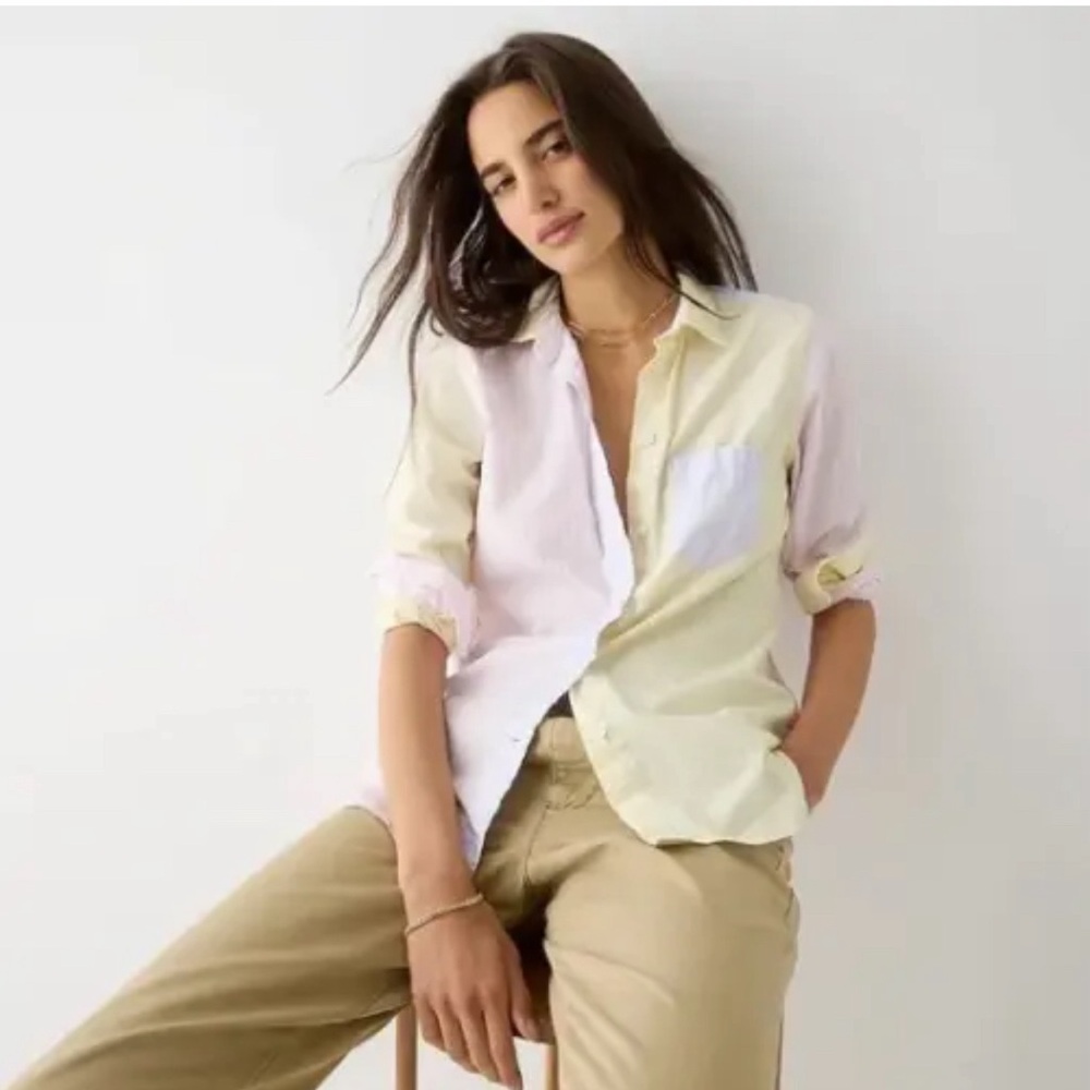 J. Crew Classic-Fit Cotton Poplin Shirt in Cocktail Stripe